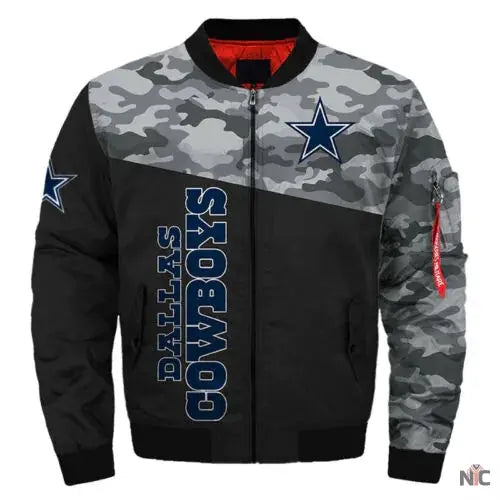 Dallas Cowboys Black Bomber Jacket NYC Jackets