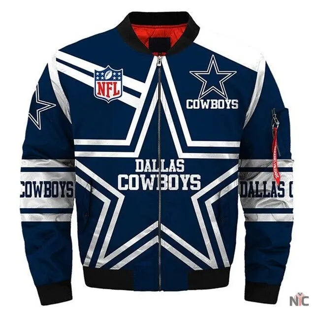 Dallas Cowboys Blue Bomber Jacket NYC Jackets