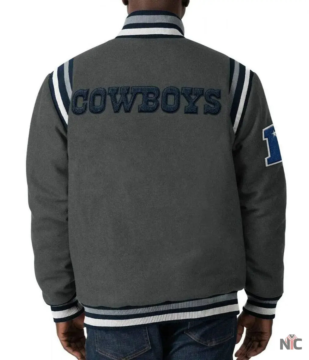 Dallas Cowboys Gray Varsity Wool Jacket NYC Jackets