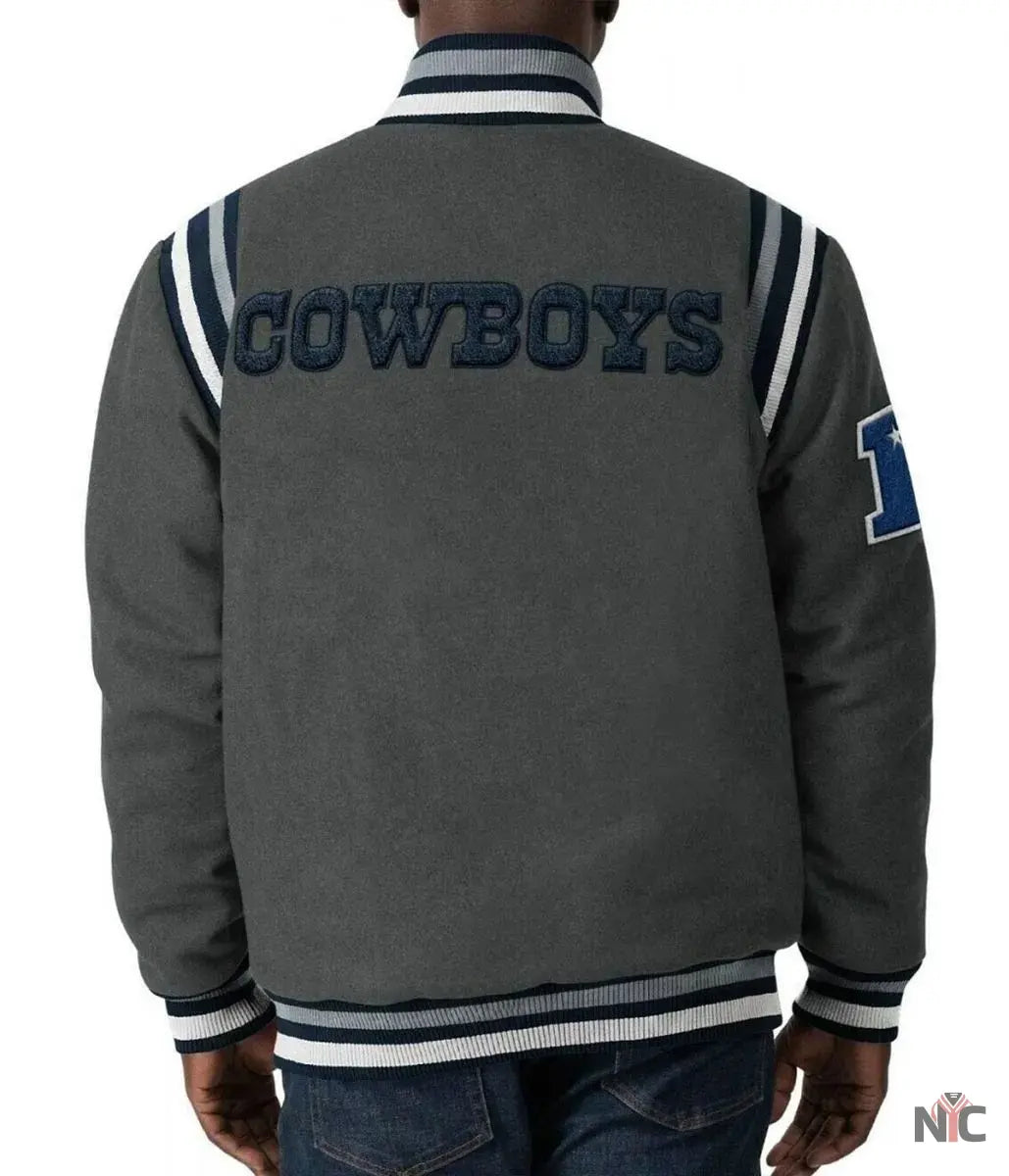 Dallas Cowboys Gray Varsity Wool Jacket NYC Jackets