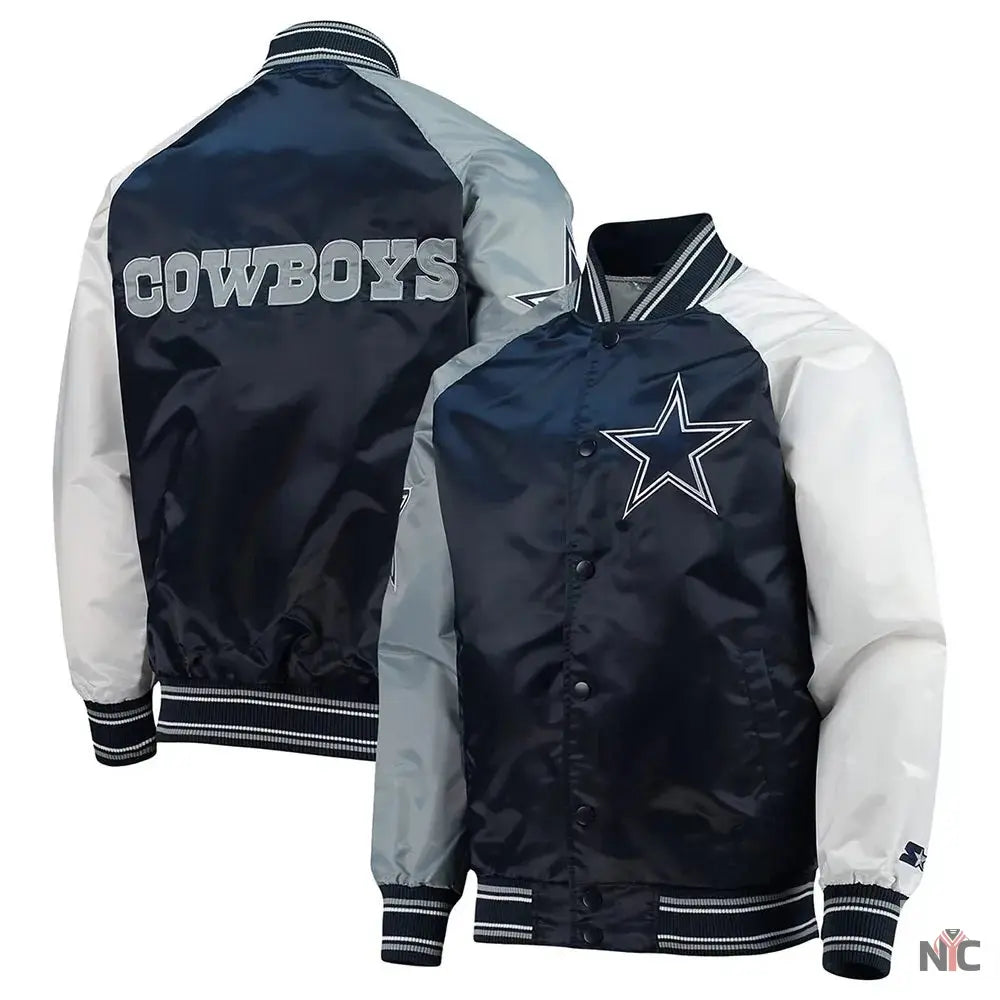 Dallas Cowboys The Reliever Varsity Satin Jacket NYC Jackets