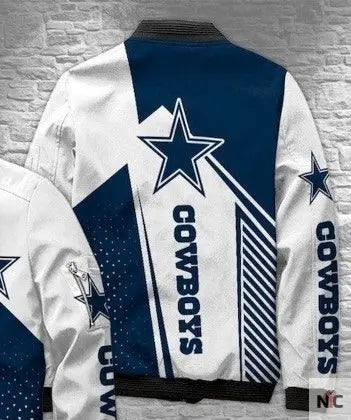 Dallas Cowboys White Bomber Jacket NYC Jackets
