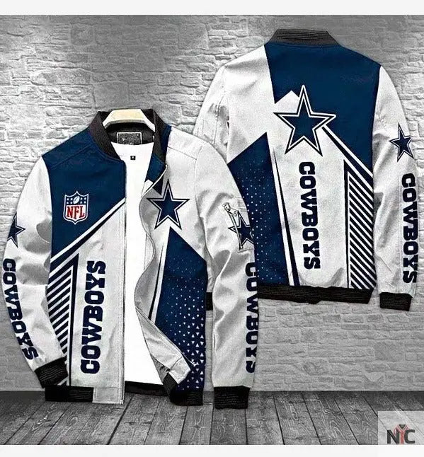 Dallas Cowboys White Bomber Jacket NYC Jackets