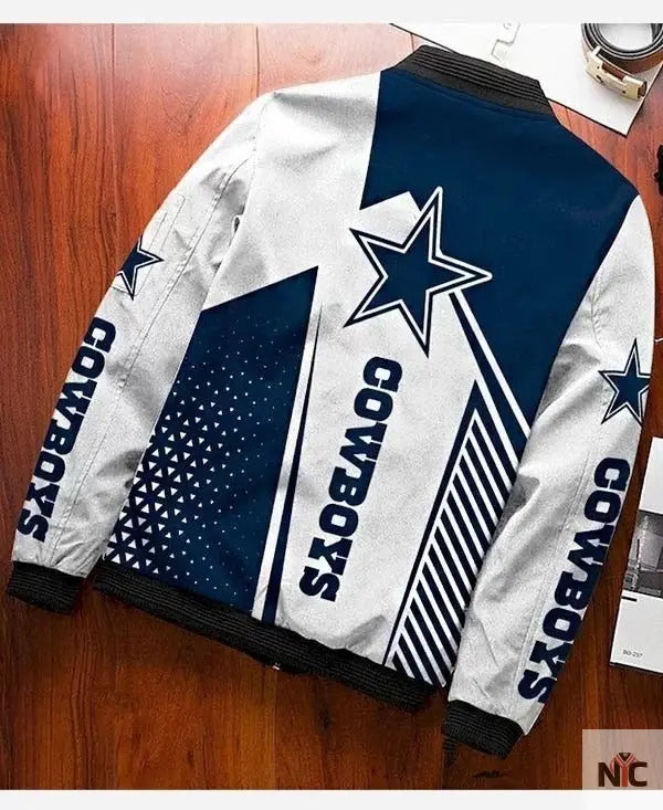 Dallas Cowboys White Bomber Jacket NYC Jackets