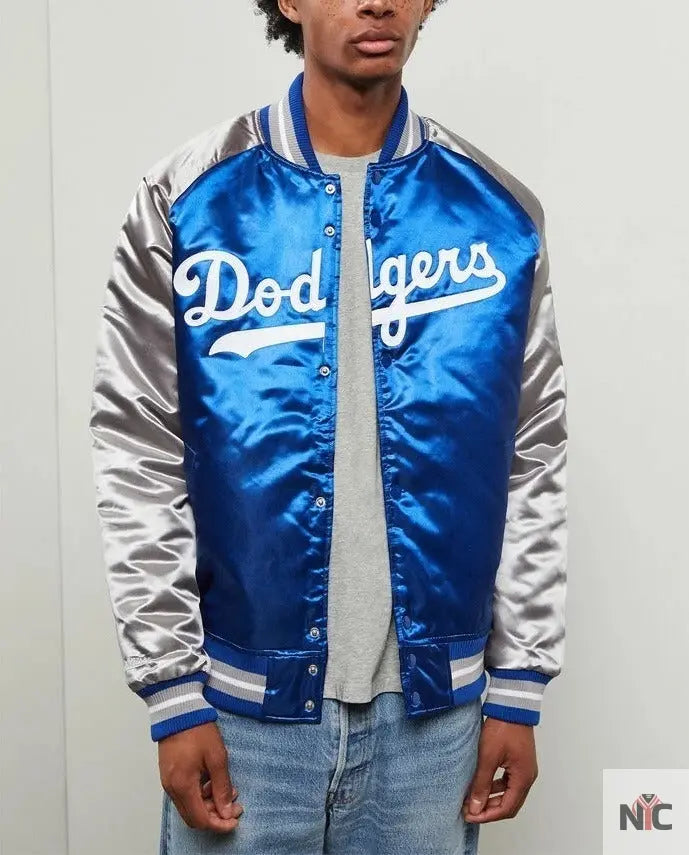 Dallas Dodger La Blue and Grey Varsity Jacket NYC Jackets