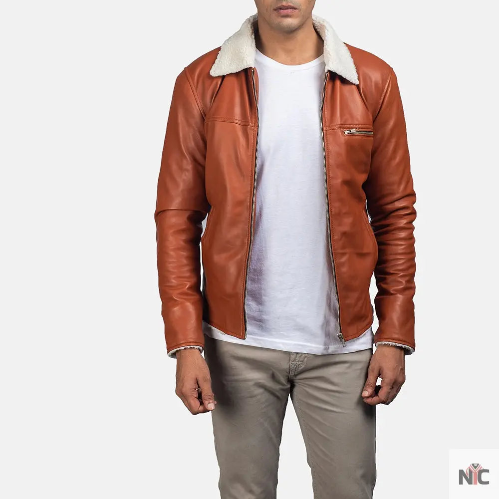 Dan Frost Tan Shearling Jacket NYC Jackets