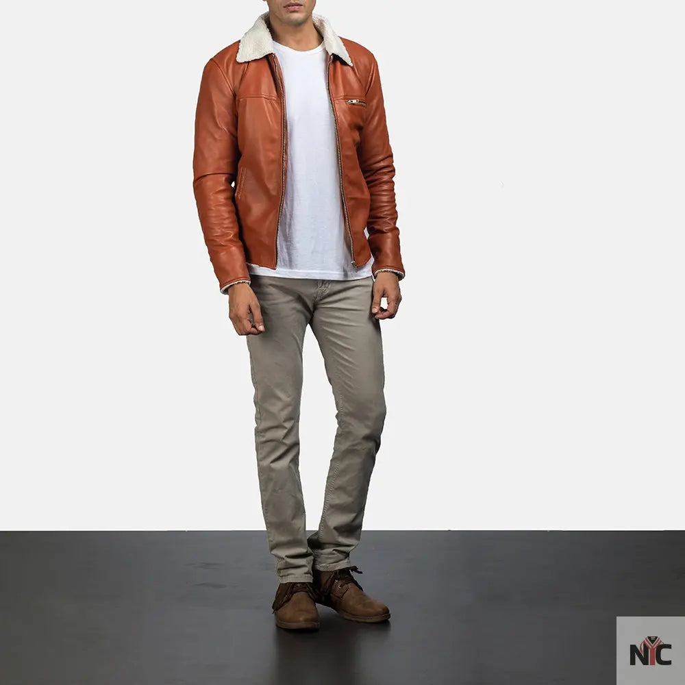 Dan Frost Tan Shearling Jacket NYC Jackets