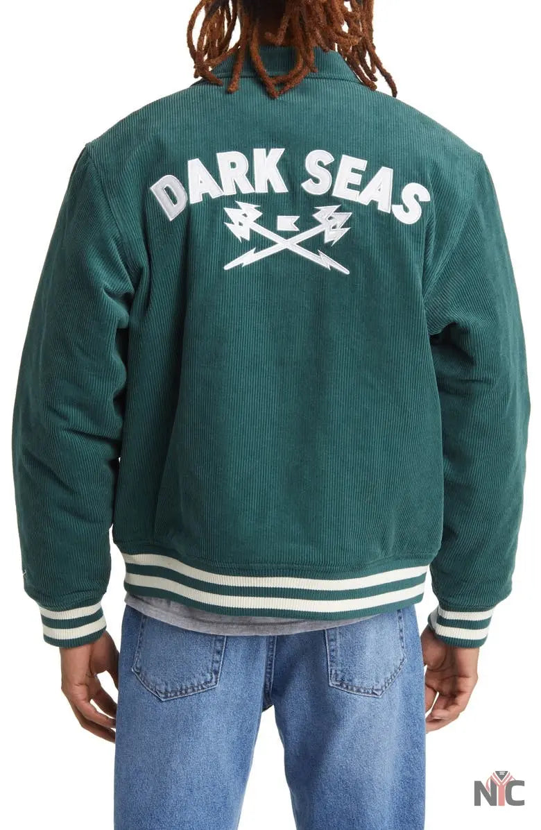 Dark Seas Cotton Corduroy Varsity Jacket NYC Jackets