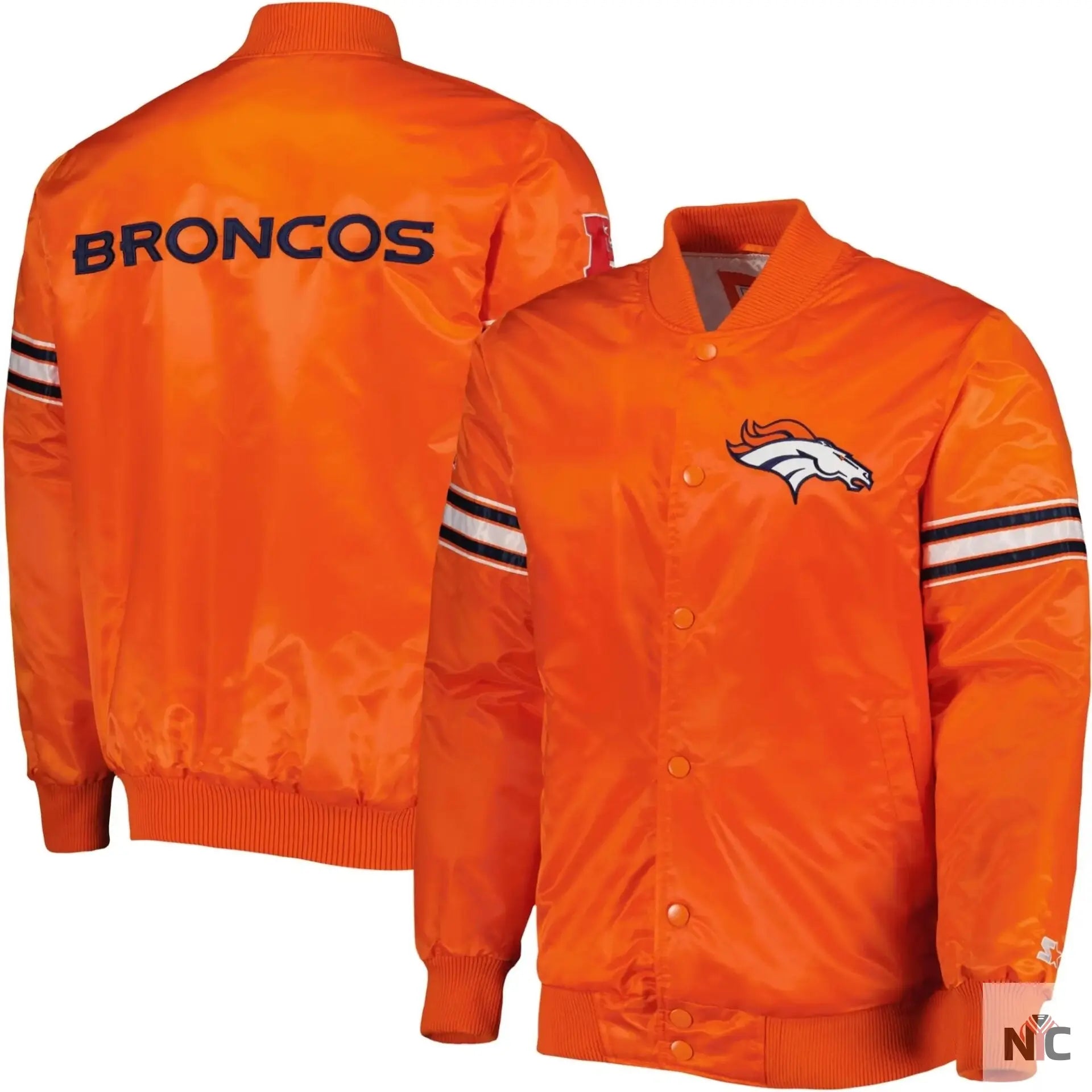 Denver Broncos Football Team Players Orange Varsity Jacket NYC Jackets