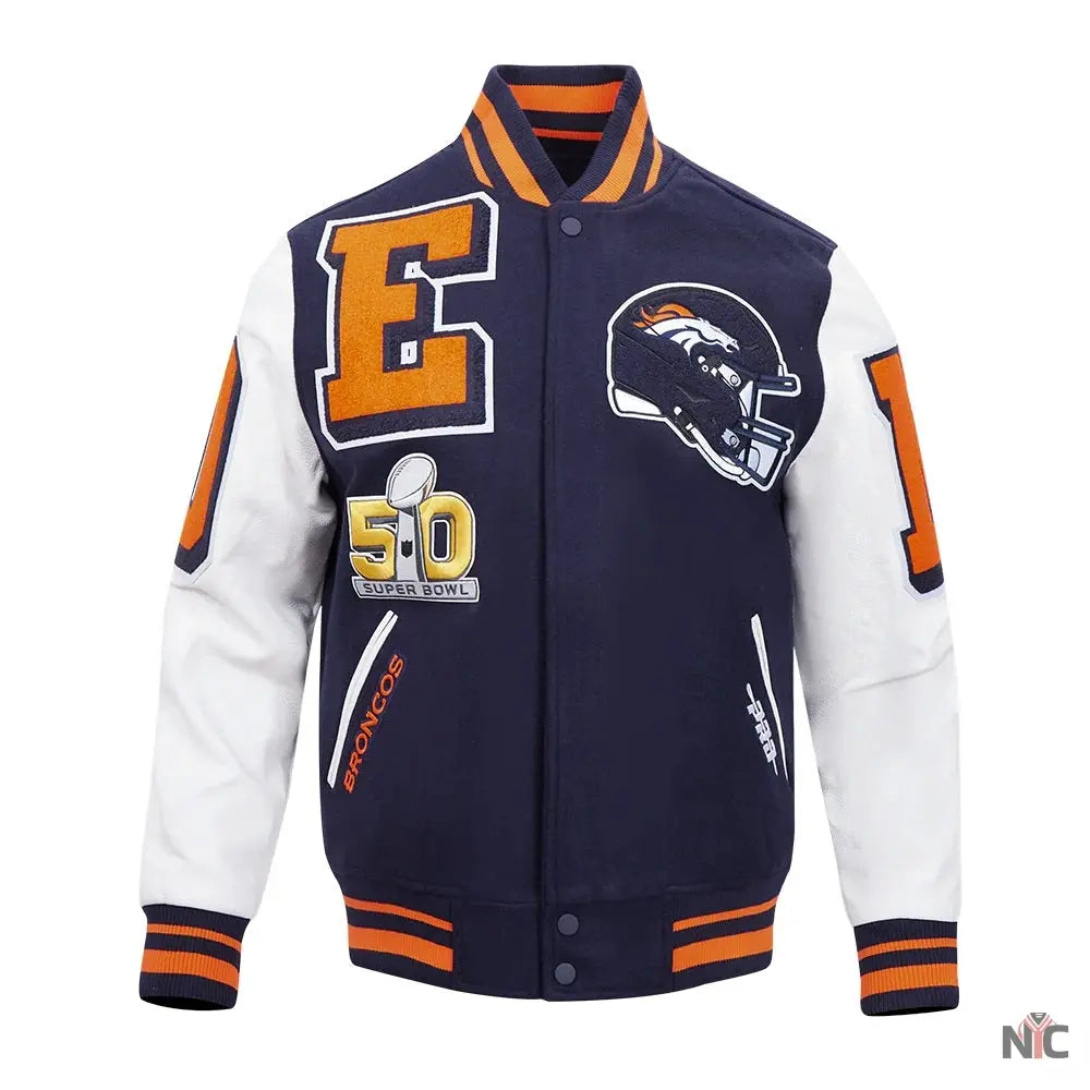 Denver Broncos Mashup Varsity Jacket NYC Jackets
