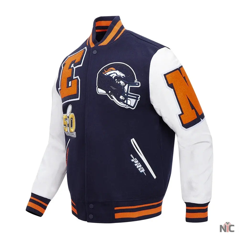 Denver Broncos Mashup Varsity Jacket NYC Jackets