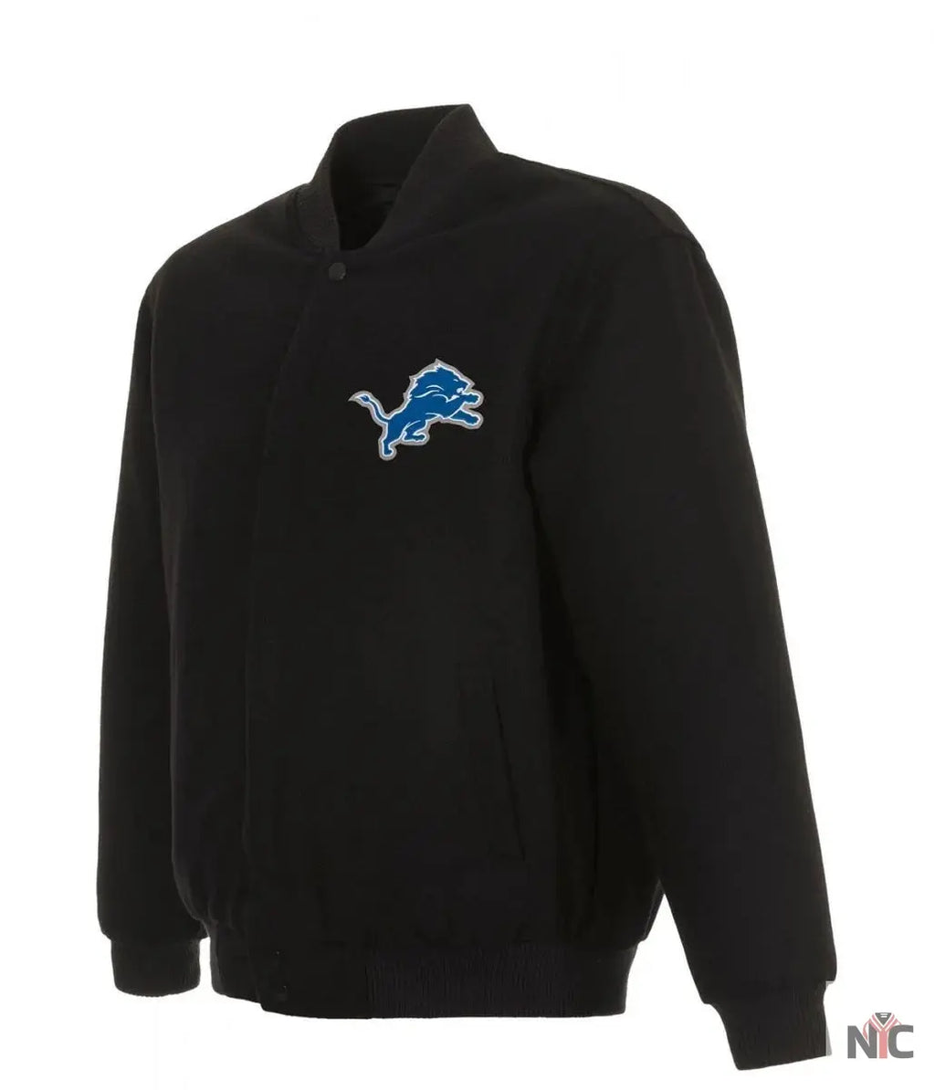 Detroit Lions Black Wool Jacket NYC Jackets