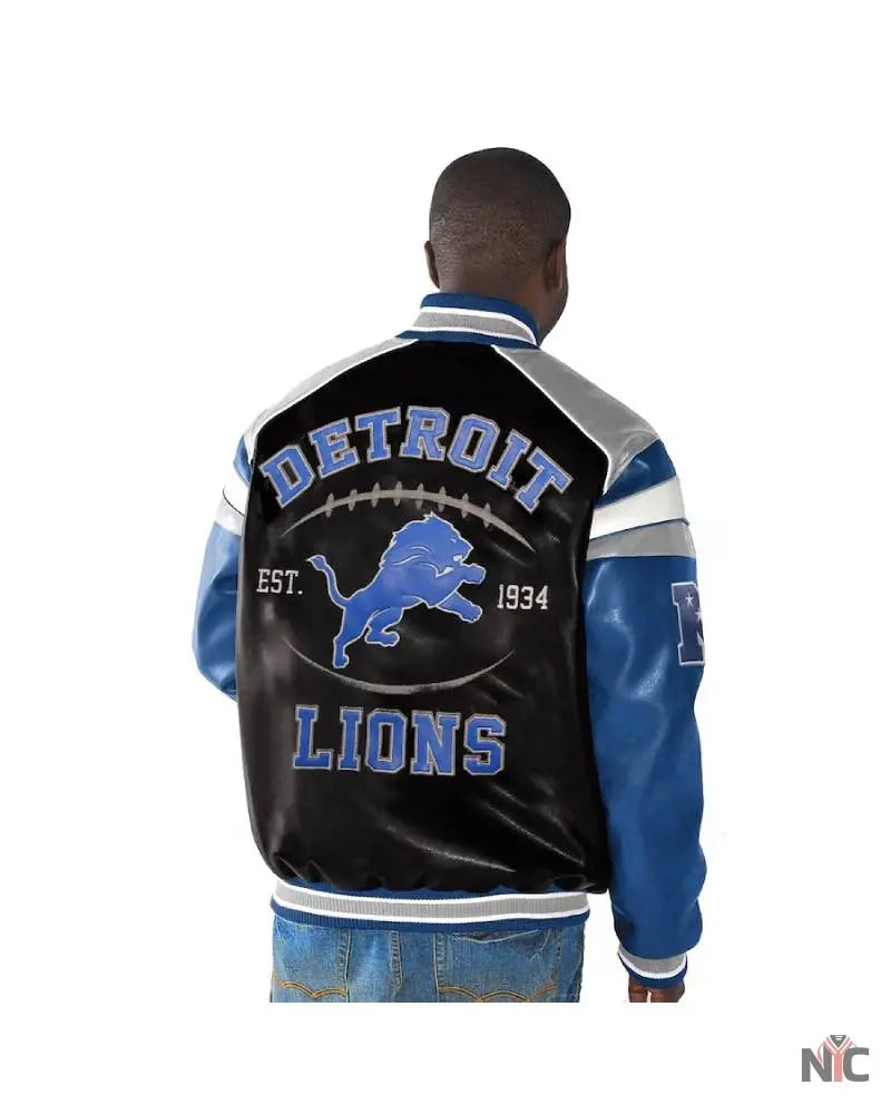 Detroit Lions Home Team Leather Jacket NYC Jackets