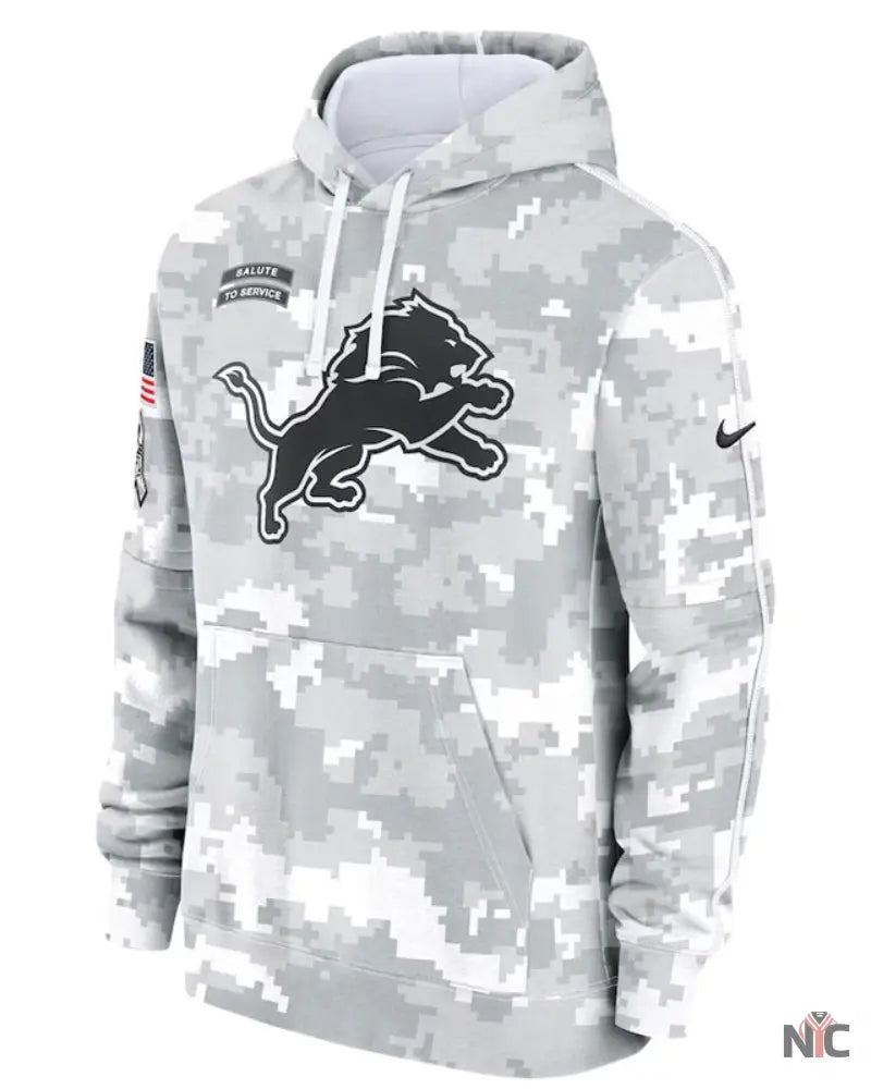 Detroit Lions Salute To Service Camo 2024 Hoodie NYC Jackets