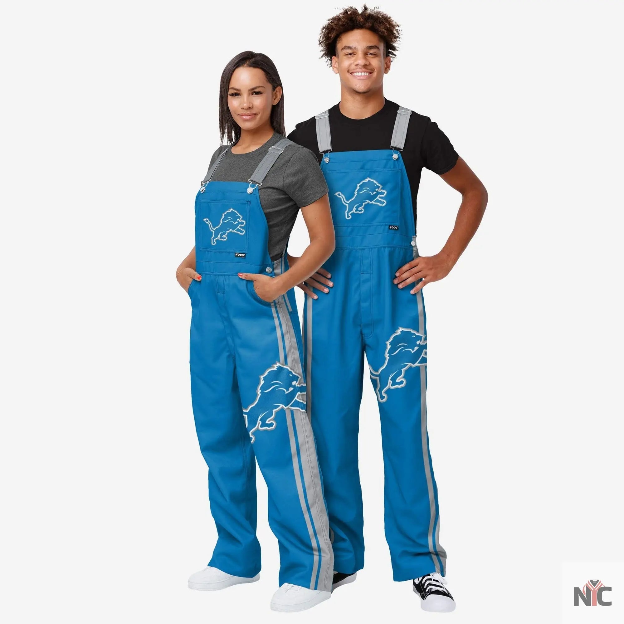 Detroit Lions Team Stripe Bib Overalls NYC Jackets