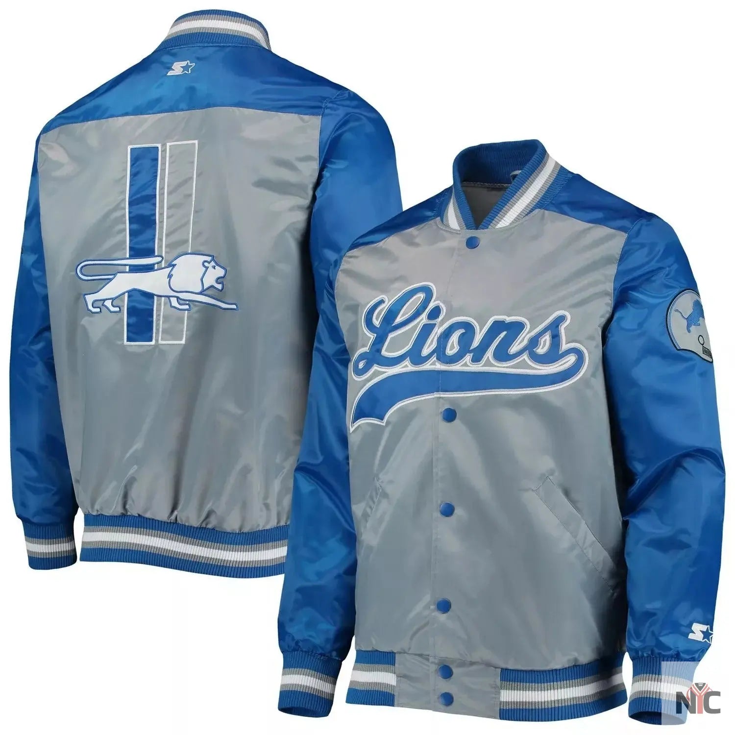 Detroit Lions The Tradition II Satin Jacket NYC Jackets