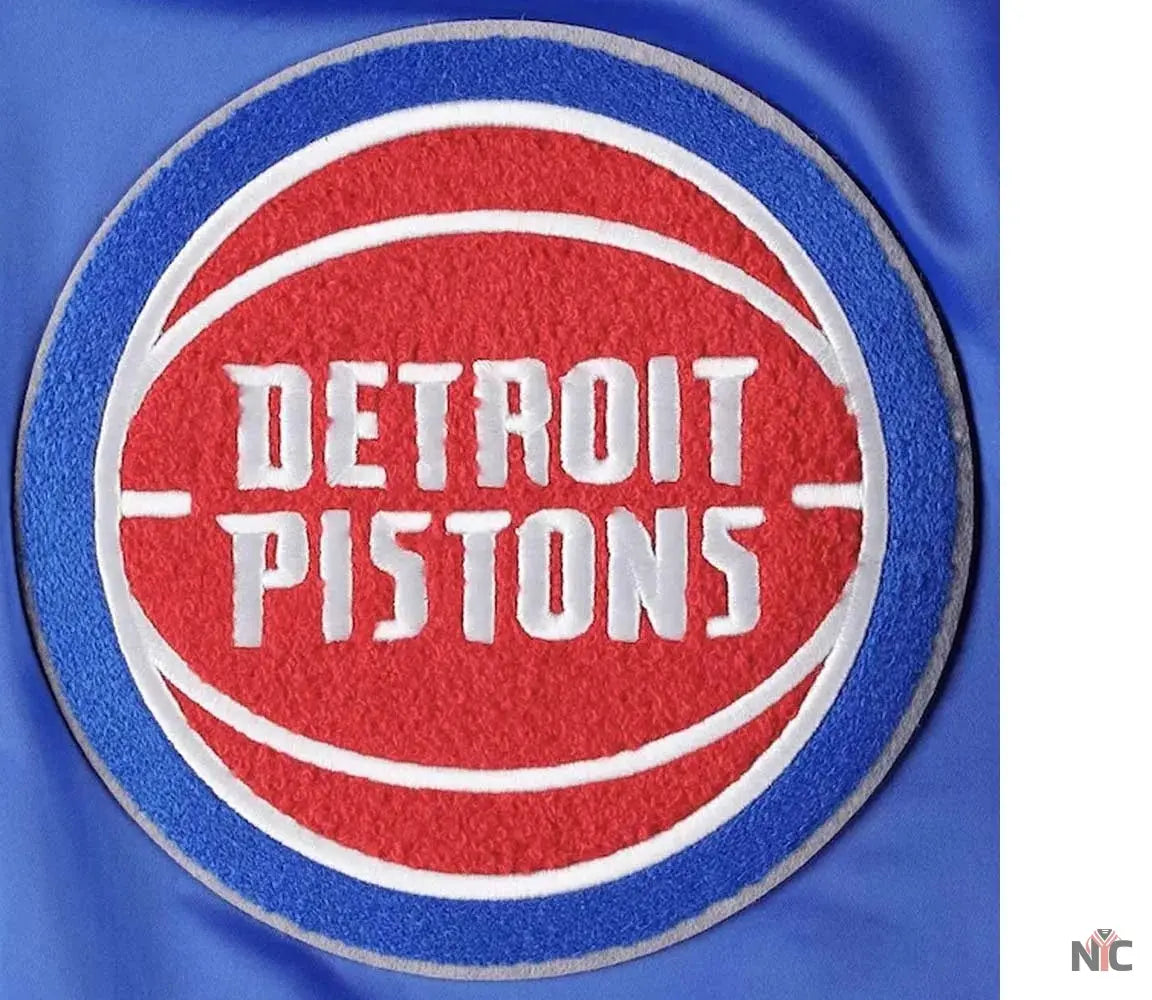 Detroit Pistons Finals 3x Champions Mash Up Satin Jacket NYC Jackets