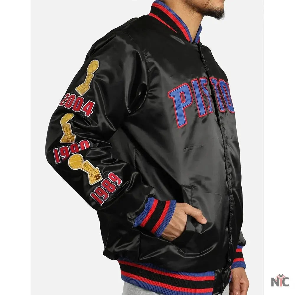 Detroit Pistons Finals Satin Jacket NYC Jackets