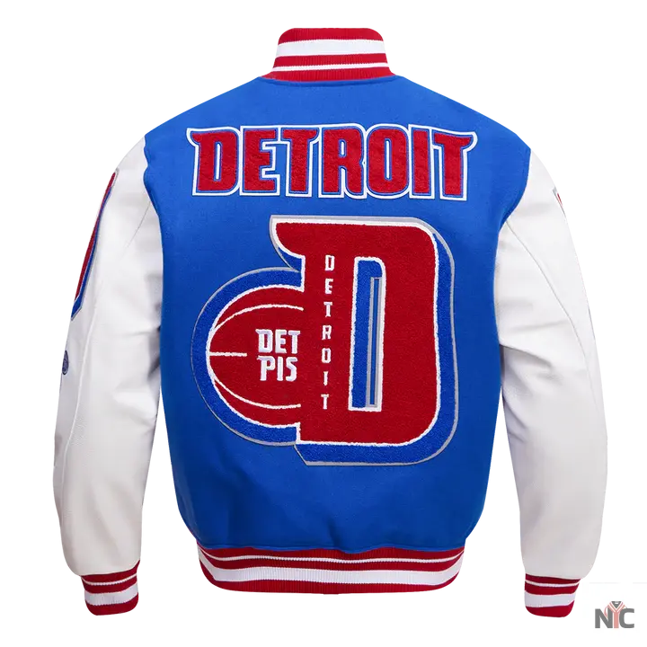 Detroit Pistons Mash Up Varsity Jacket NYC Jackets
