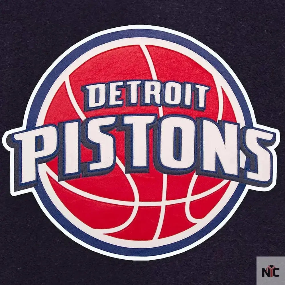 Detroit Pistons Two-Tone Navy/Red Varsity Wool Jacket NYC Jackets