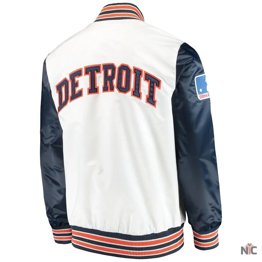 Detroit Tigers The Legend White Satin Jacket NYC Jackets