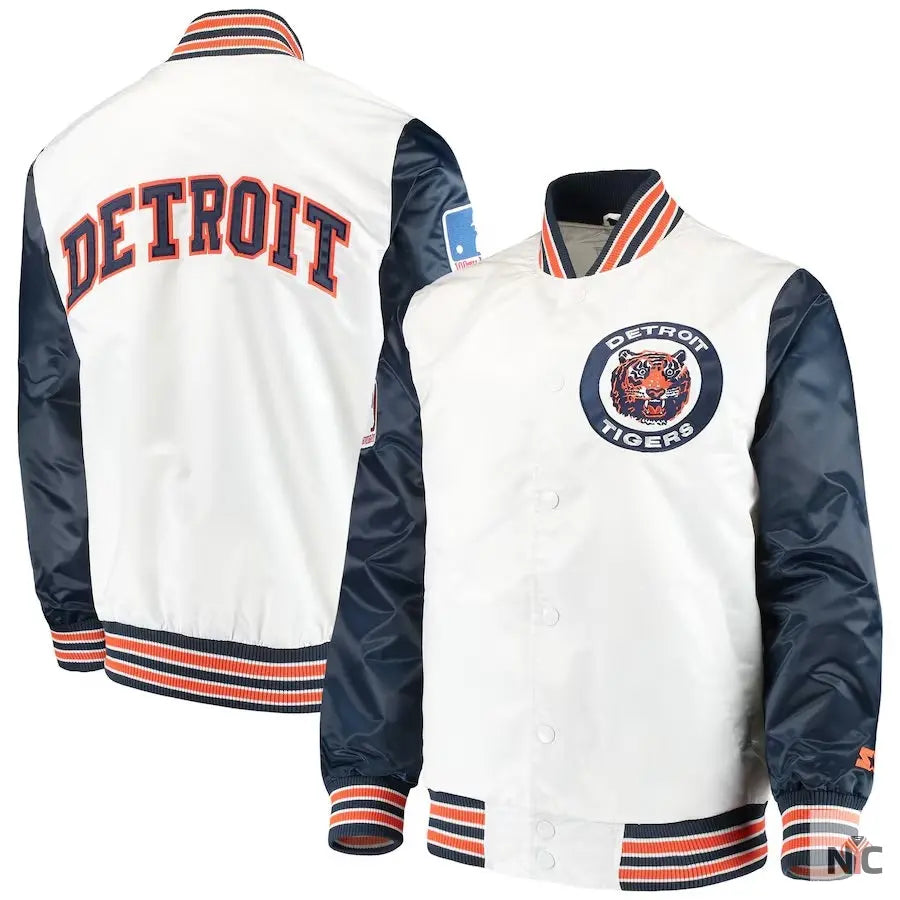 Detroit Tigers The Legend White Satin Jacket NYC Jackets