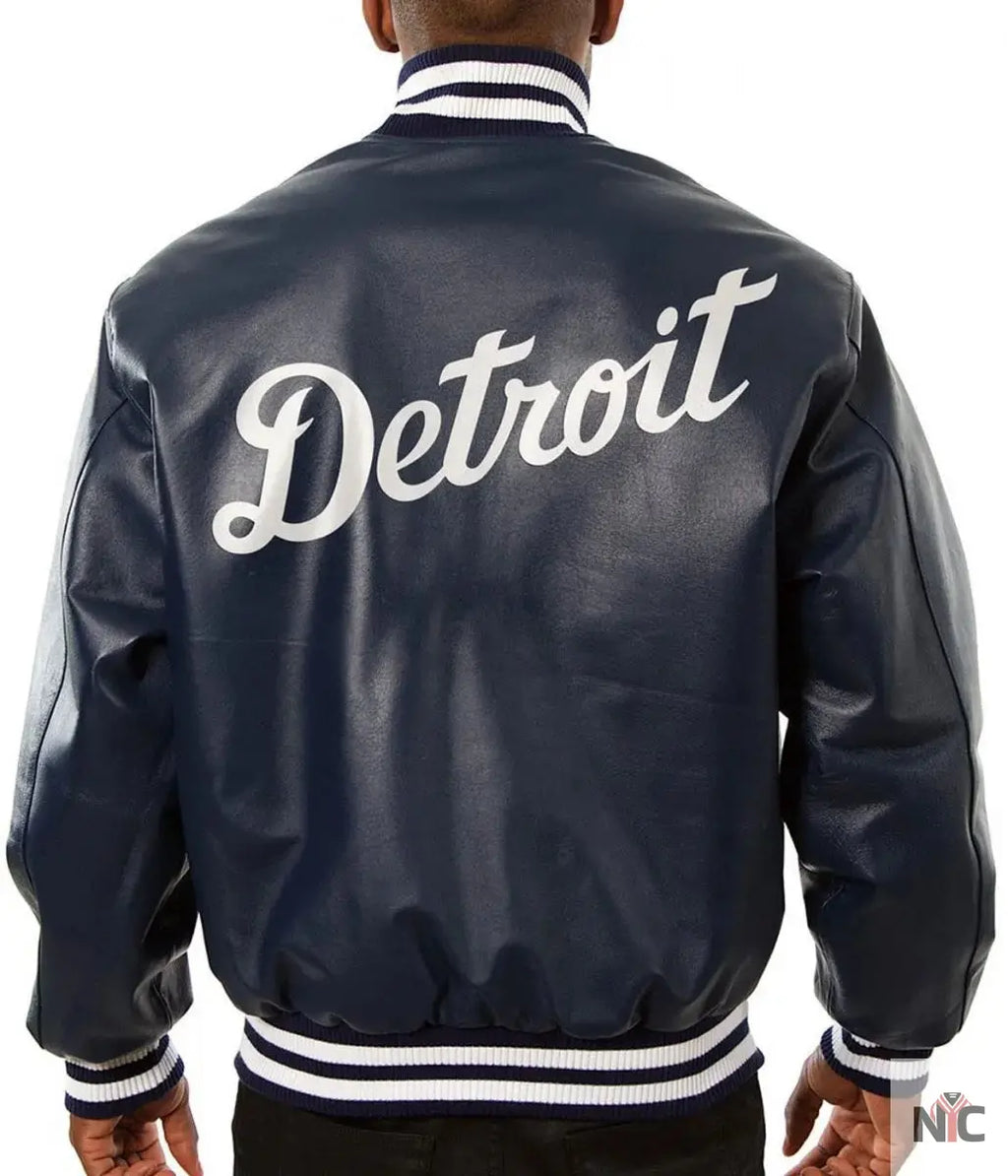 Detroit Tigers Varsity Leather Jacket NYC Jackets