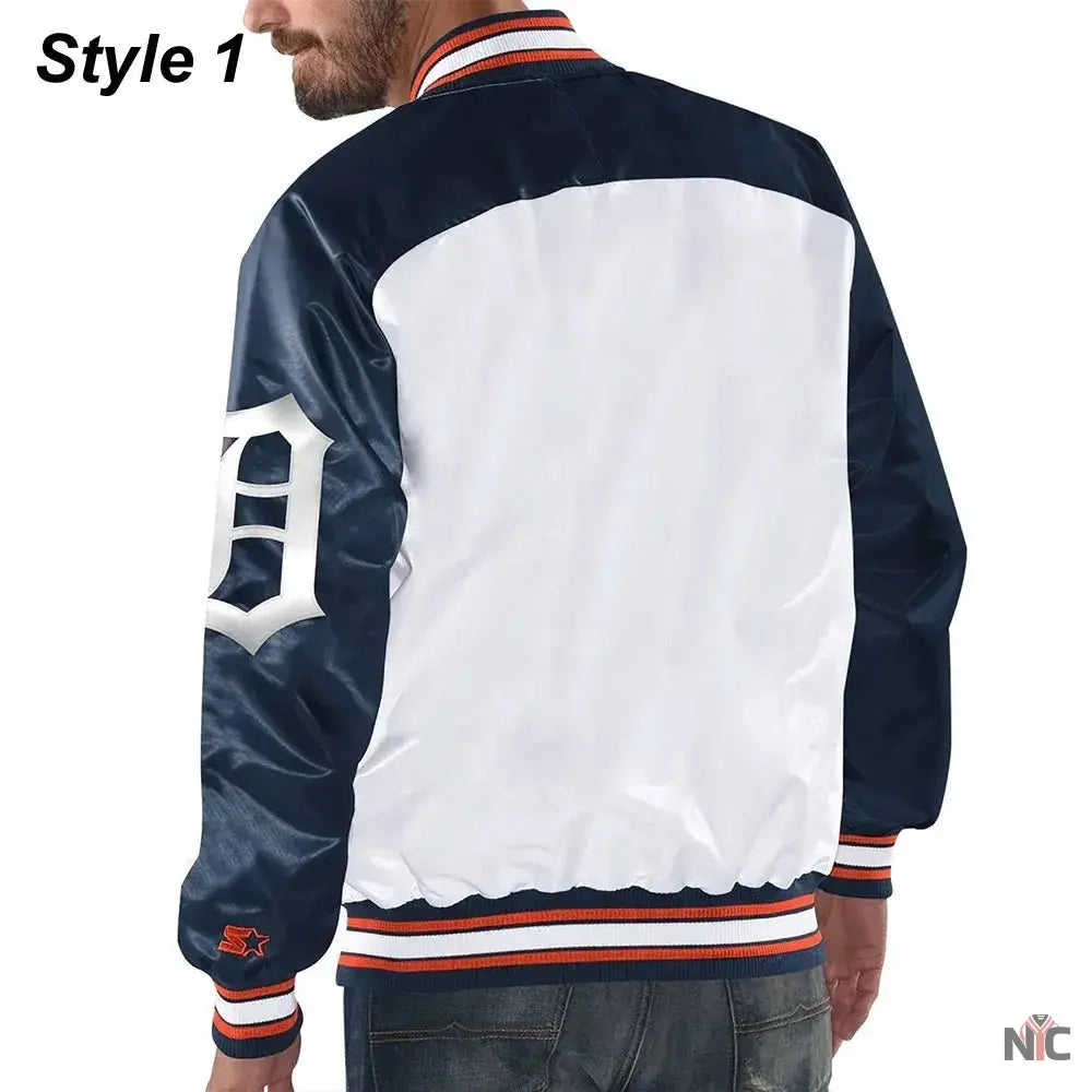 Detroit Tigers Varsity Satin Jacket NYC Jackets