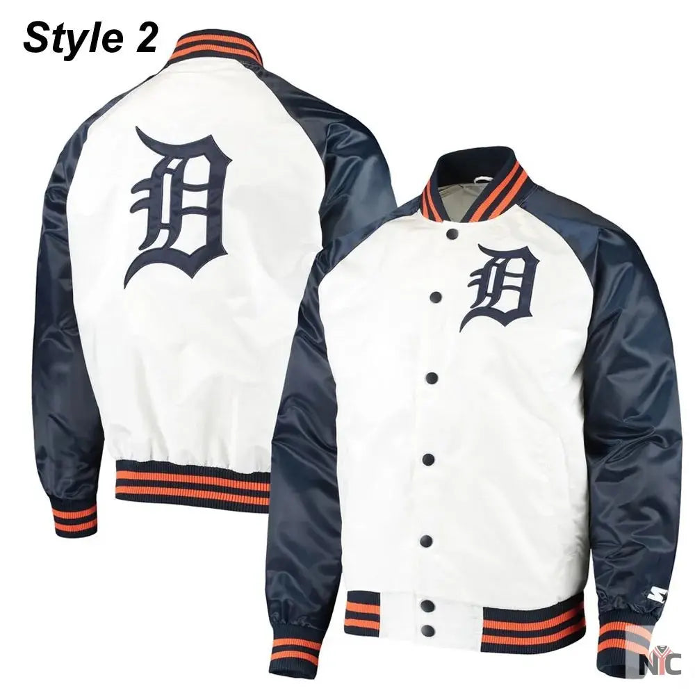 Detroit Tigers Varsity Satin Jacket NYC Jackets