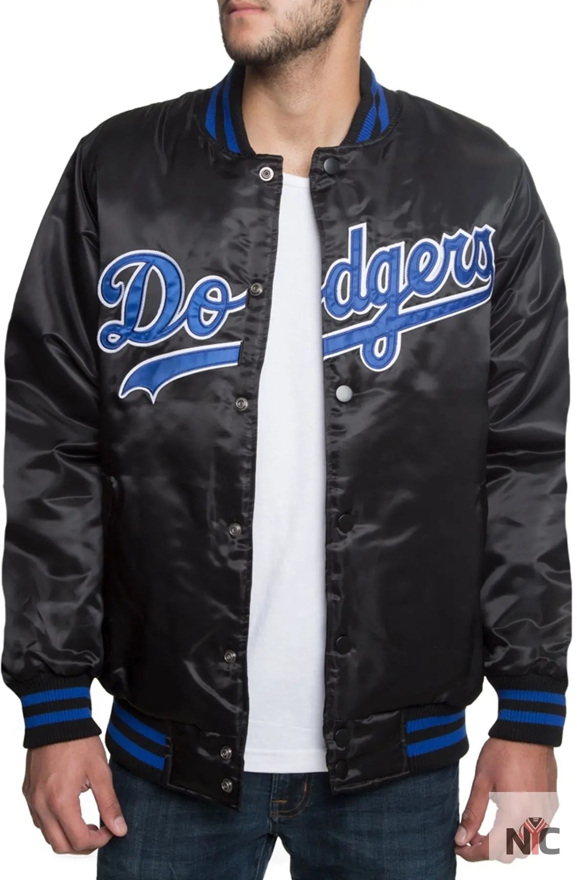Dodgers Black Satin Jacket NYC Jackets