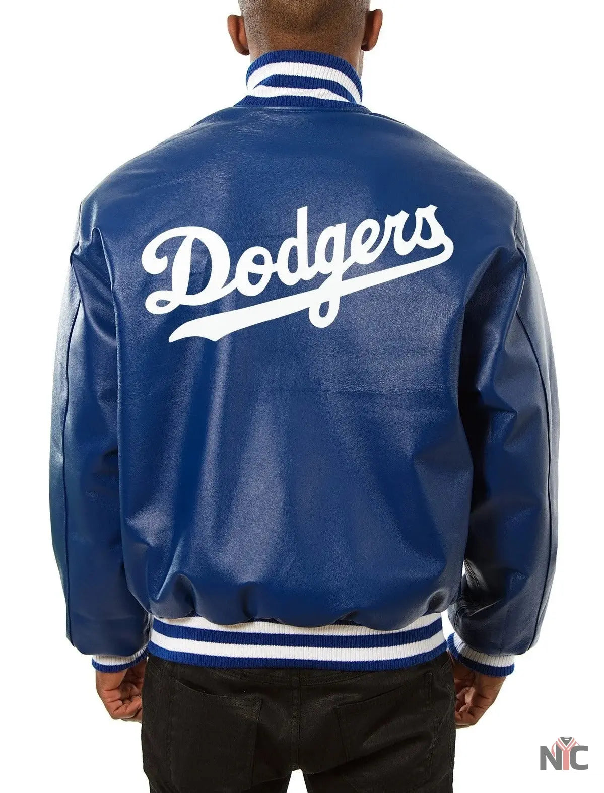 Dodgers Royal Blue Bomber Leather Jacket NYC Jackets