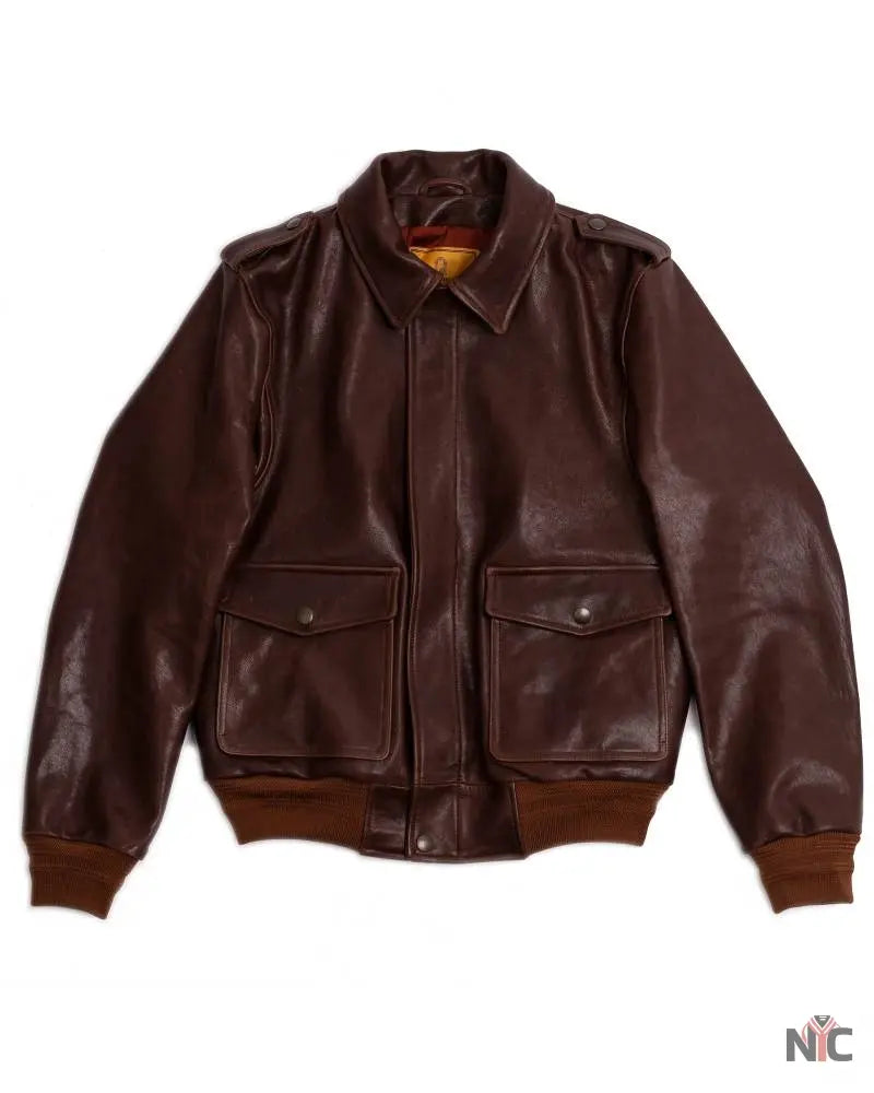 “Don Gentile” A-2 Seal Brown Flight Jacket NYC Jackets