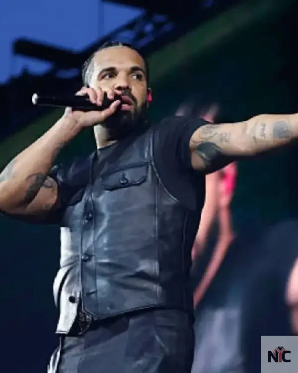 Drake Wireless Festival 2025 Black Vest NYC Jackets