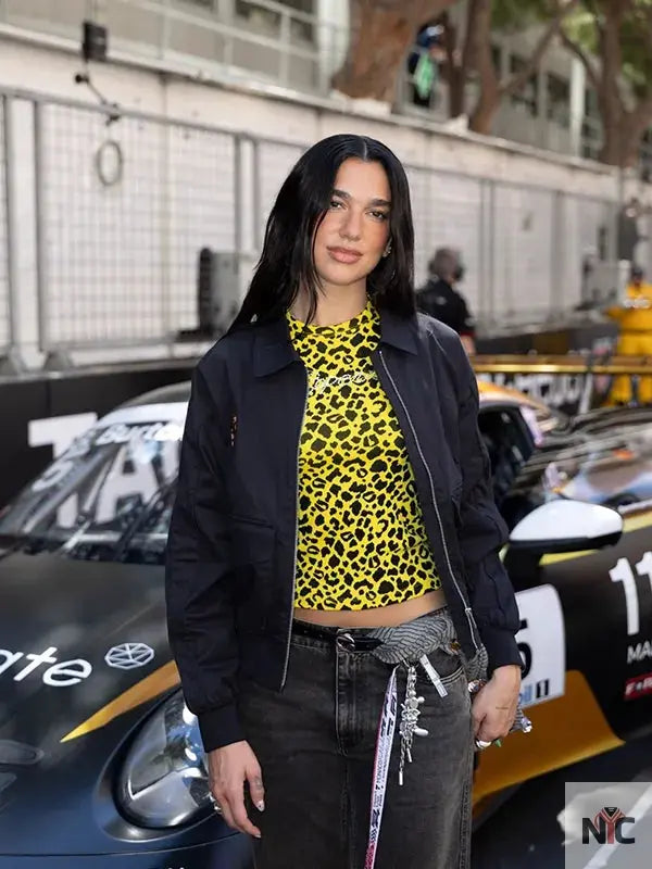 Dua Lipa Monaco Grand Prix Bomber Jacket NYC Jackets