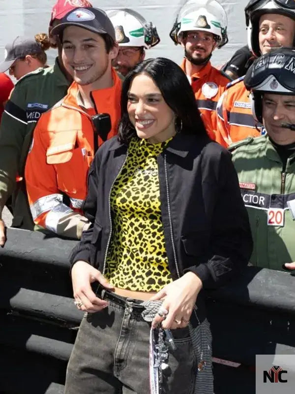 Dua Lipa Monaco Grand Prix Bomber Jacket NYC Jackets