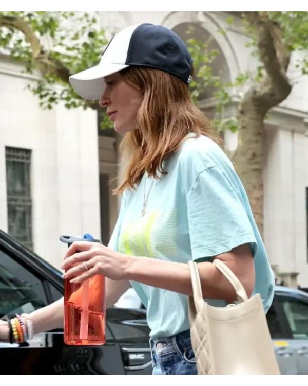 Emily Blunt Devil Wears Prada II Blue T-Shirt NYC Jackets