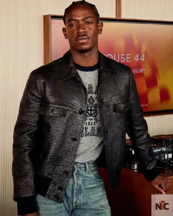 F1 Movie Damson Idris Black Leather Jacket NYC Jackets