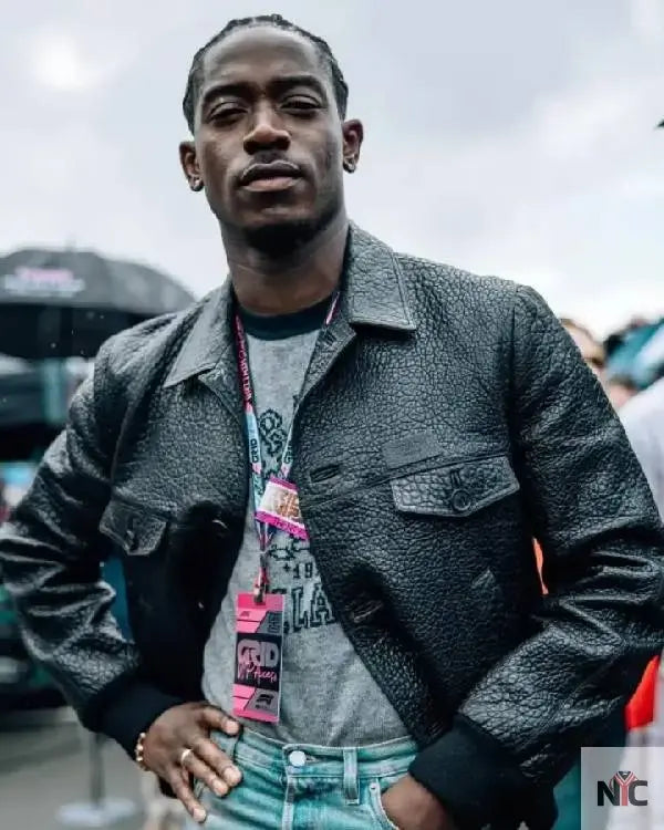 F1 Movie Damson Idris Black Leather Jacket NYC Jackets