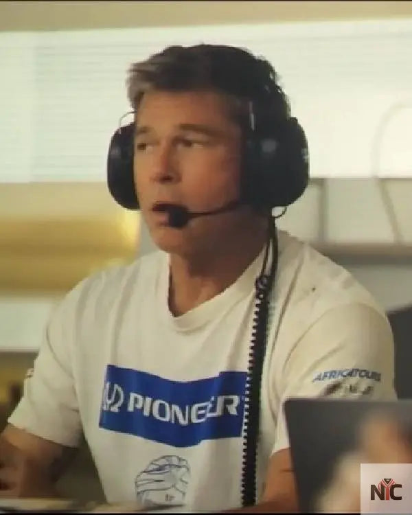 F1 The Movie 2025 Brad Pitt White T-shirt NYC Jackets