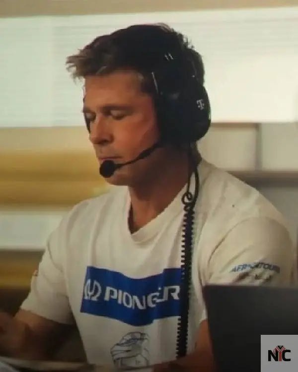 F1 The Movie 2025 Brad Pitt White T-shirt NYC Jackets