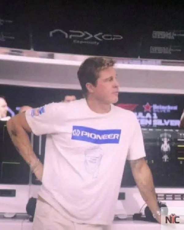 F1 The Movie 2025 Brad Pitt White T-shirt NYC Jackets