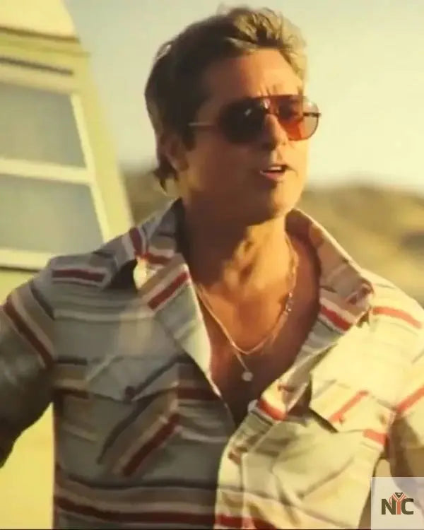 F1 The Movie Brad Pitt Stripe Shirt NYC Jackets