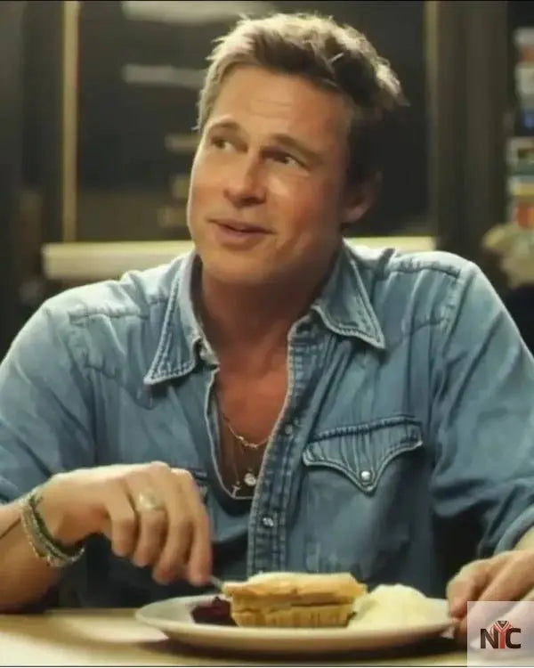 F1 The Movie Brad Pitt Western Denim Shirt NYC Jackets