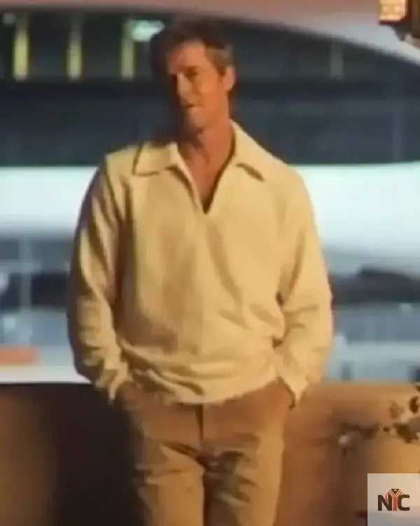 F1 The Movie Brad Pitt White Sweatshirt NYC Jackets