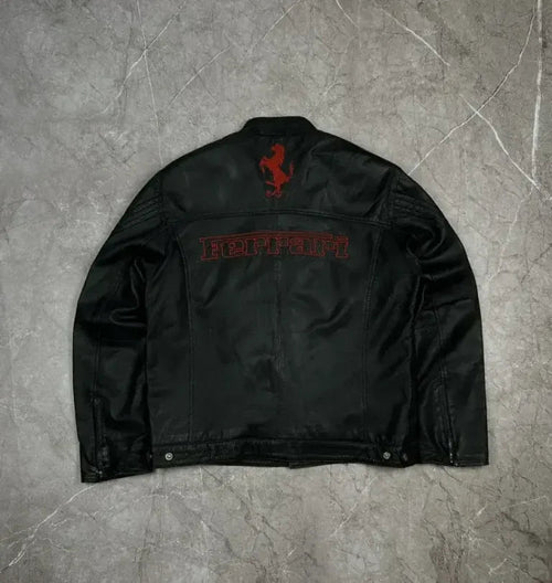 Ferrari 90s Vintage Racing Leather Jacket NYC Jackets