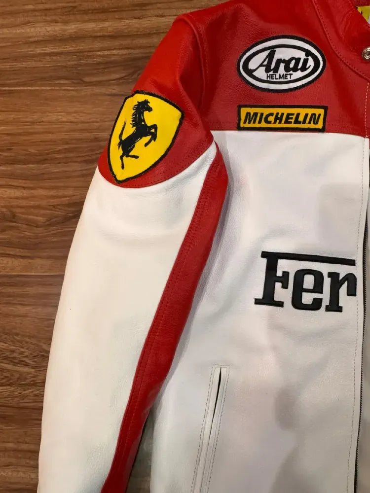 Ferrari Red & White Vintage Jacket NYC Jackets
