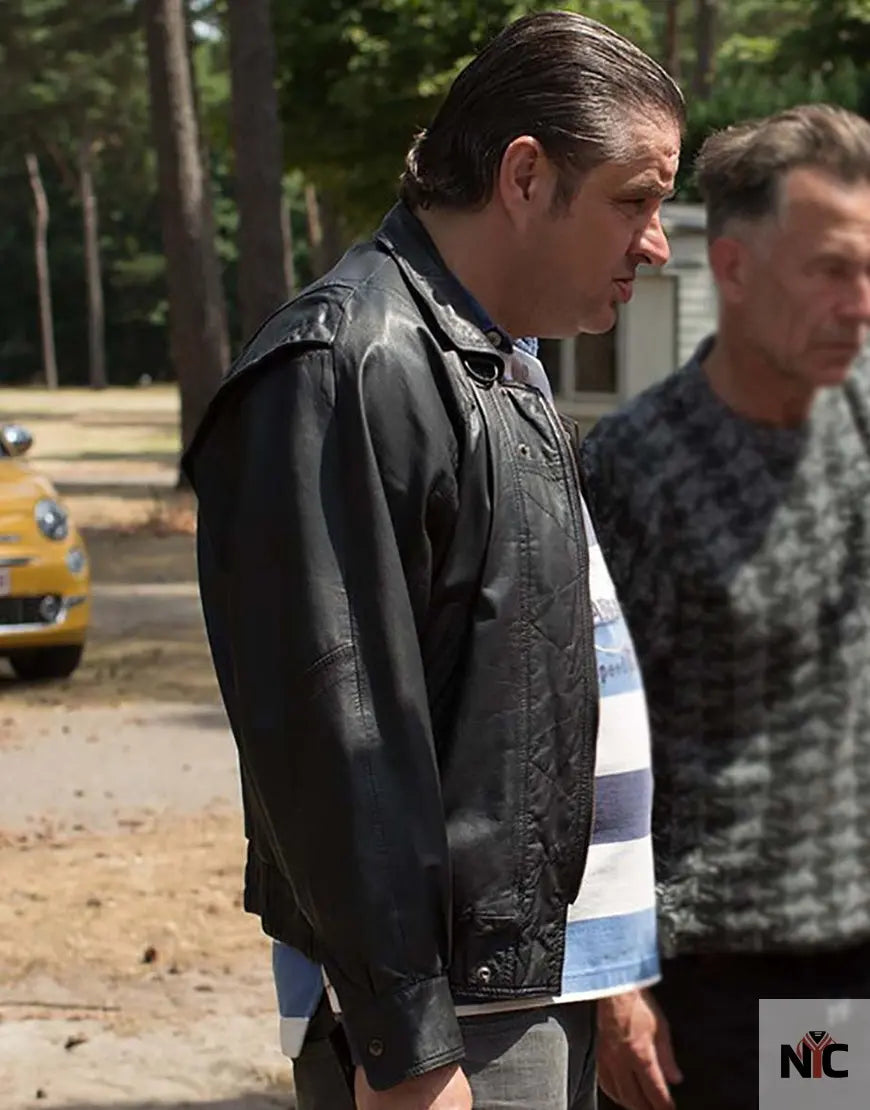 Ferry The Series 2023 Frank Lammers Black Leather Jacket NYC Jackets