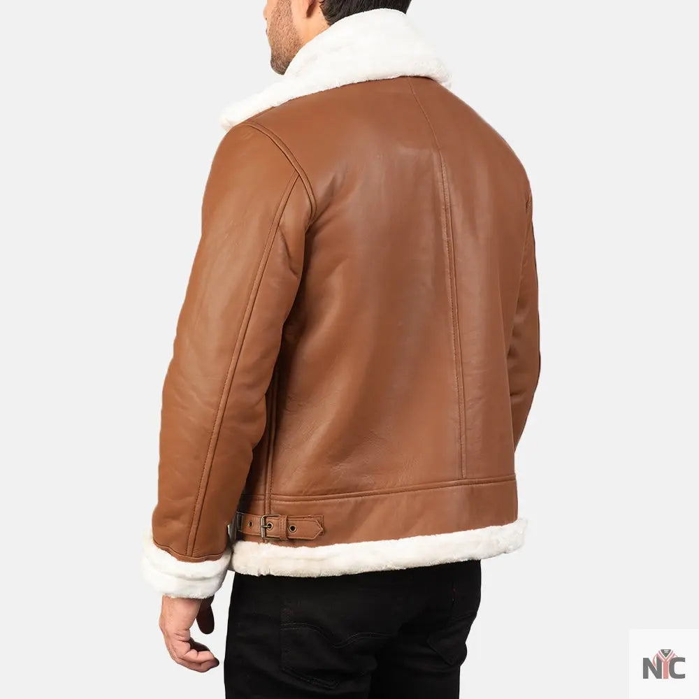 Francis B-3 Brown Leather Bomber Jacket NYC Jackets