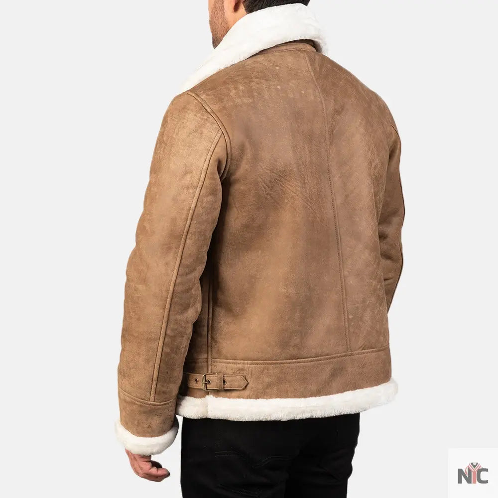 Francis B-3 Distressed Brown Leather Bomber Jacket NYC Jackets