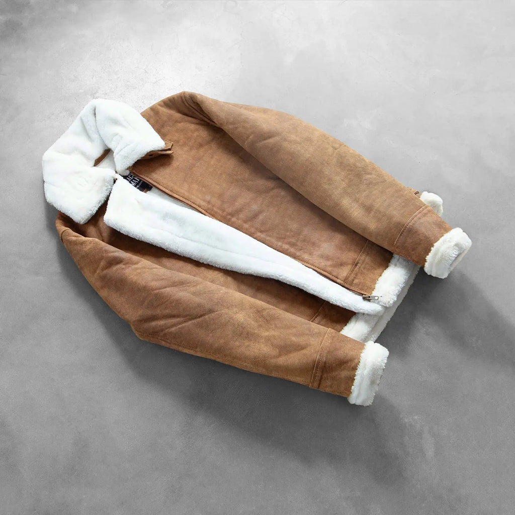 Francis B-3 Distressed Brown Leather Bomber Jacket NYC Jackets